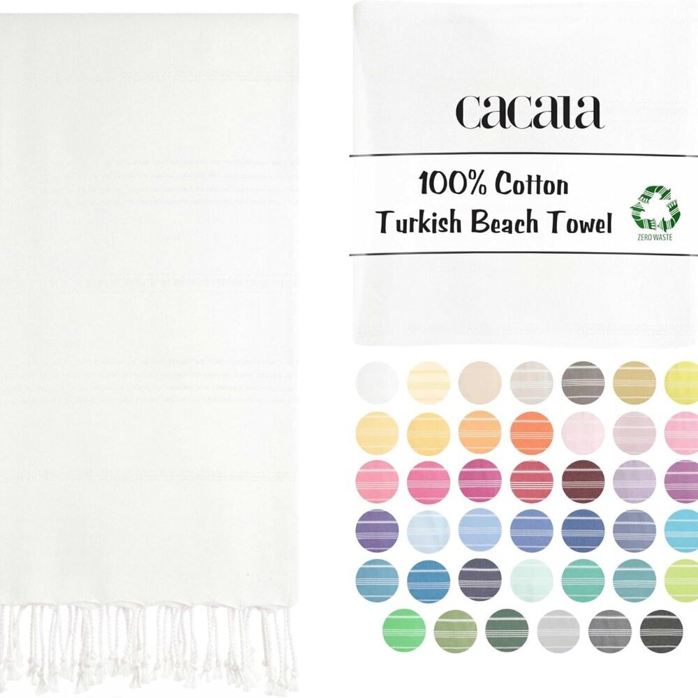 Lightweight and Thin Turkish Beach Towel 100% Cotton Sand-Free and Quick-Drying